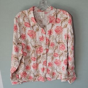 Joie Linen Floral Button-Down Shirt